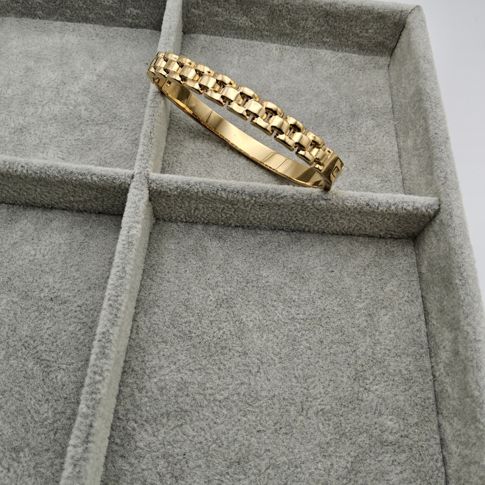 Luxury 18k Gold Plated Chain-Link Bracelet – Elegant Stainless Steel Bangle